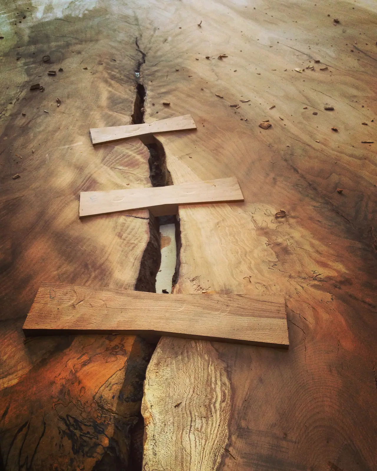 HandcrafTed furniture made from a salvaged city tree