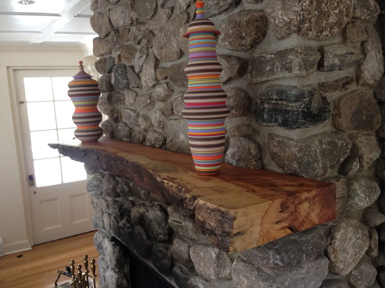 Beech fireplace mantel