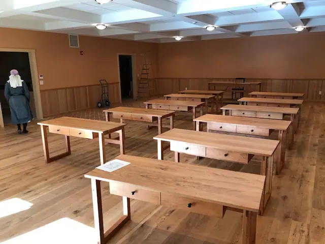 Cherry refectory tables for the Abbey of Regina Laudis