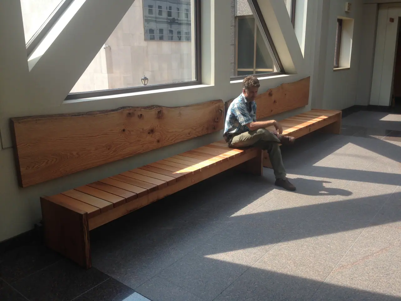 Red oak benches from the Lincoln Oak in New Haven City Hall